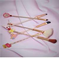 Magic card girl make-up brush full set eyeshadow brush lovely beauty tools make-up brush set of 6 pieces