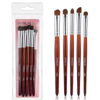 5Pcs Silvery Aluminium Soft Hair Eye Make Up Brush Set Professional