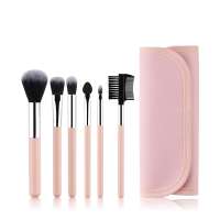 zoreya green pink 6pcs makeup brush set high quality lovely powder shader blending eye sponge lip brow comb brushes