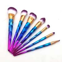 Colorful 7 sets brush spiral handle make-up set brush color screw rod  eye shadow brush cheek make-up